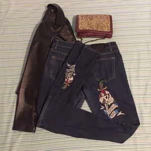 Excellent Used Ed Hardy Tattoo You Jeans Size 9/10
